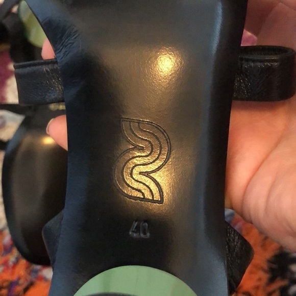 Nicole Sandaña | NWOB Black Leather Bobby Square Toe Strap Sandal - Size EU 40 - Picture 6 of 7